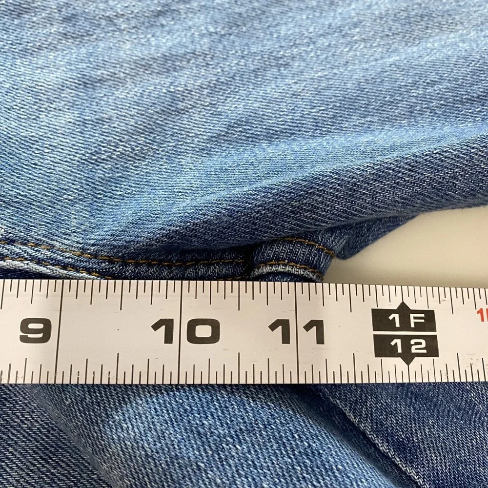 Good American Jeans Womens 4 27 Good Curve Straight Distressed Raw Hem Denim - Picture 11 of 16